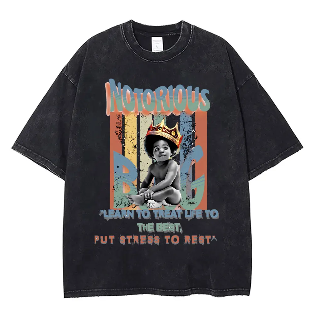 Washed Vintage The Notorious Big Ready To Die Graphic T Shirt Rapper Biggie Smalls Merch T-shirts Men Hip Hop Oversized Shirts