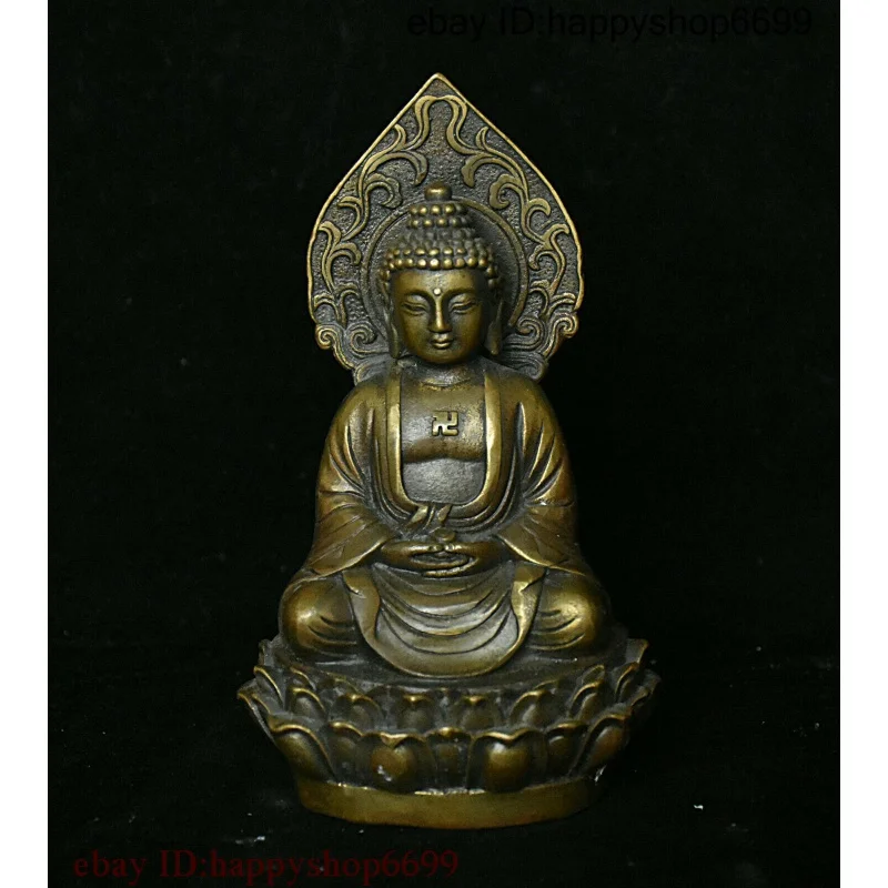 

Collect China Buddhism Temple Bronze Sakyamuni Shakyamuni Amitabha Buddha Statue