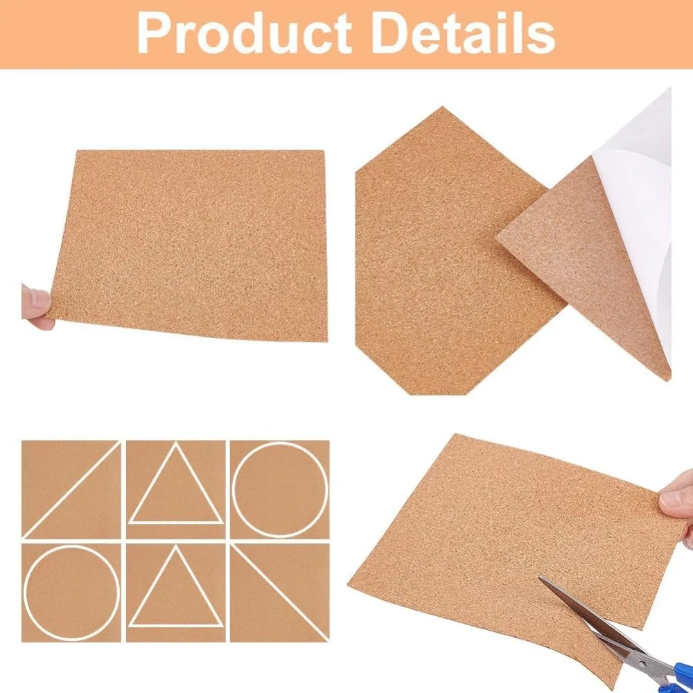 8 шт./упаковка самоклеящиеся пробковые листы толщина 1 мм