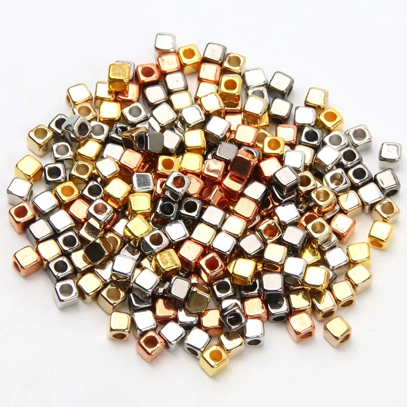 Квадратные акриловые свободные бусины 4 мм 200-600 шт