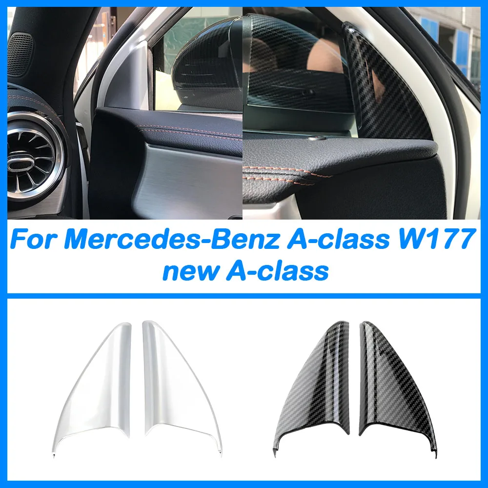 Для Mercedes-Benz A-Class W177, новое и классное украшение для автомобиля А-столба, отделка, треугольная рамка, крышка, аксессуары, АБС, глянцевое серебро, 2pes