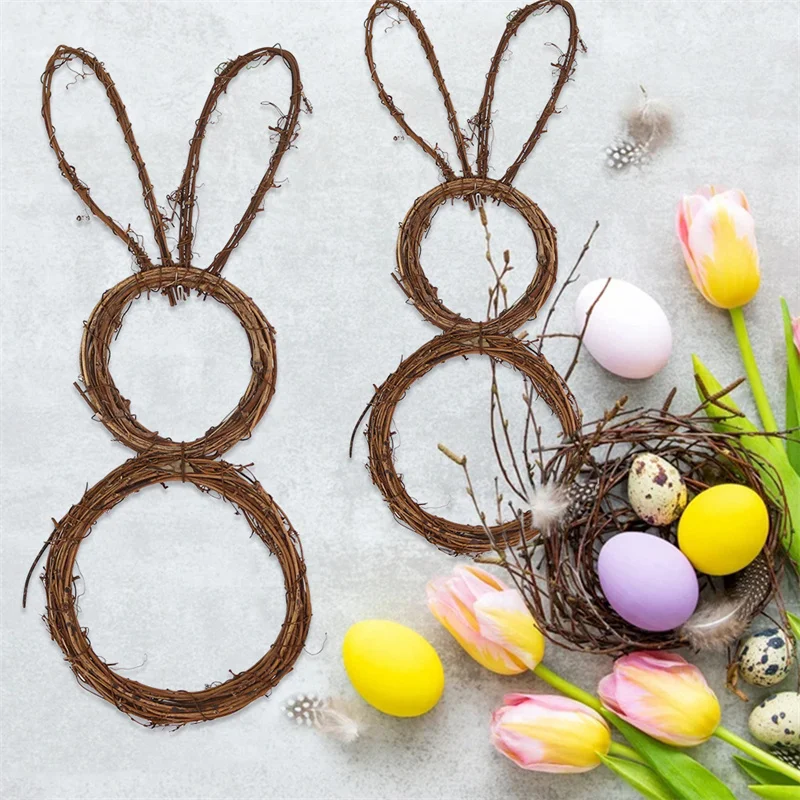 

Easter Wreath Decor Easter Bunny Rabbit Garland Happy Easter Decorations for Home DIY Props Birthday Party Decoration Supplies