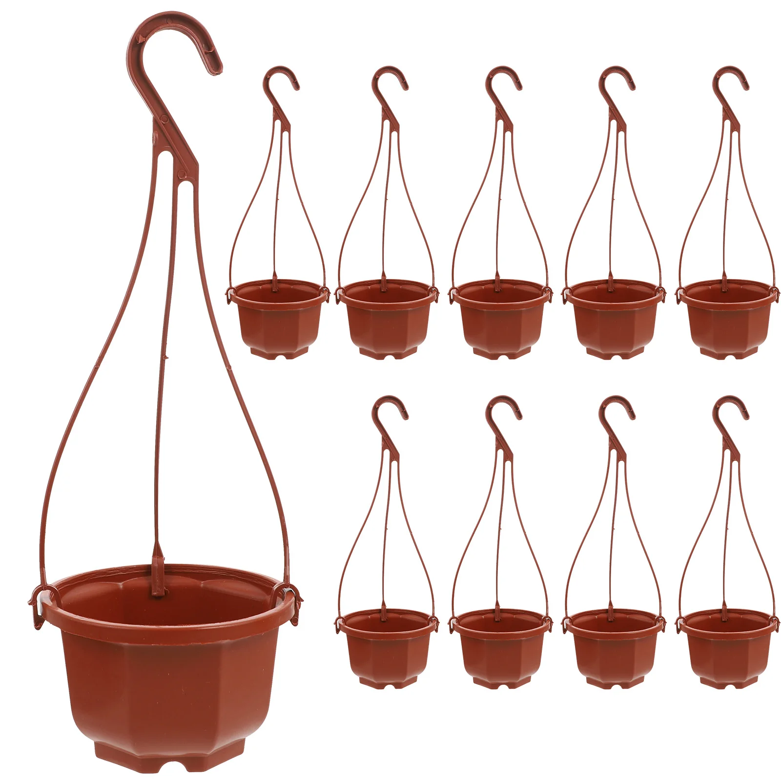 

15 Sets Hanging Flower Pot Flowerpot Planter Indoor Self Watering Basket Plastic Hook