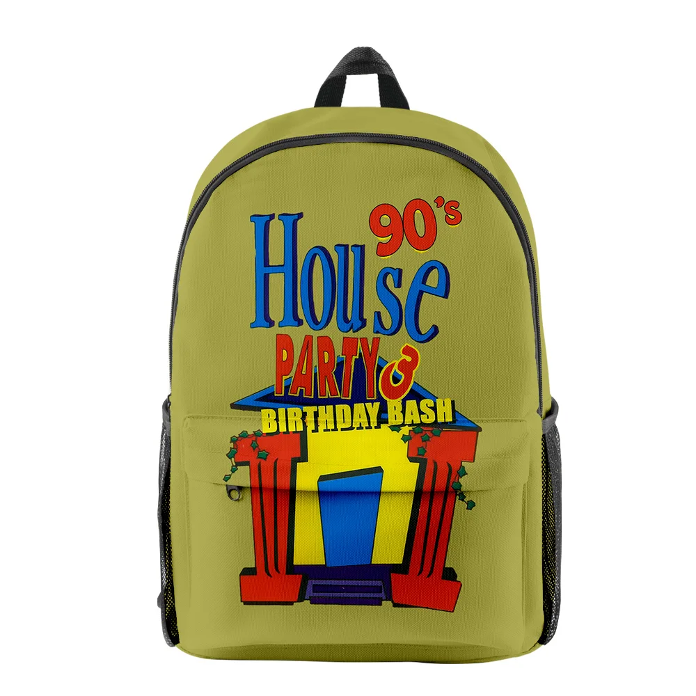 

Classic 90s House Party 3 pupil Bookbag Notebook Backpacks 3D Print Oxford Waterproof Boys/Girls Fashion Travel Backpacks