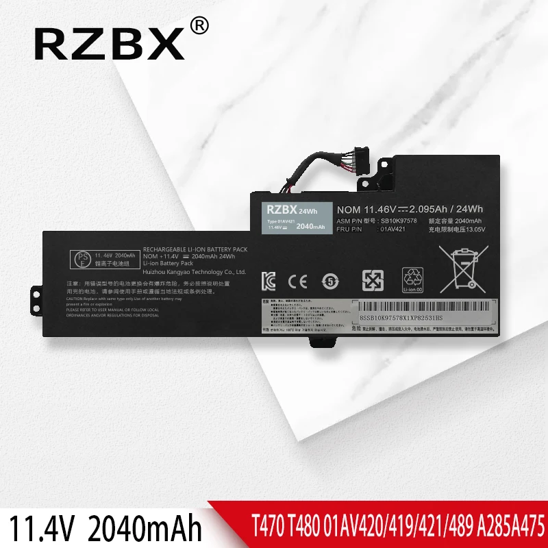 

RZBX Laptop Battery For Lenovo ThinkPad T470 T480 A475 A285 A485 25 01AV419 01AV420 01AV421 01AV489 SB10K97576 SB10K97578/97577