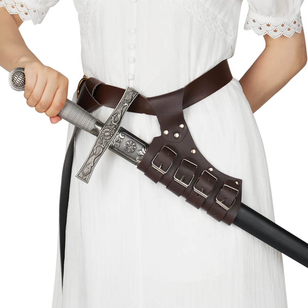 

1 шт. средневековый меч лягушка ремень для талии искусственный воин для взрослых кожаная пряжка ремень кобура костюмы
