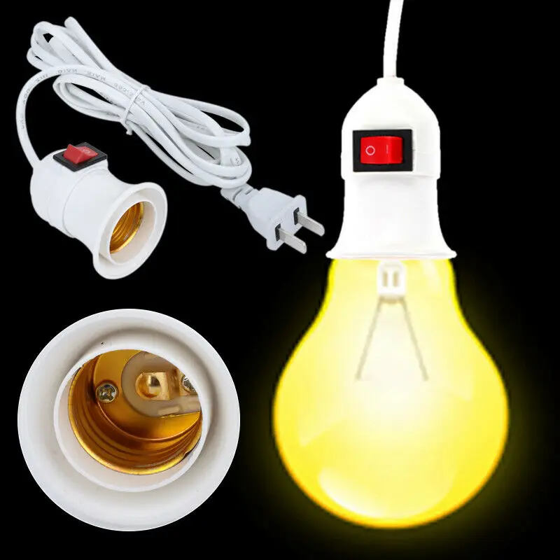 

E27 2.3M Cable Cord Plug In Pendant Lamp Light Bulb Holder With Switch American Plug light holder Adapter Converter