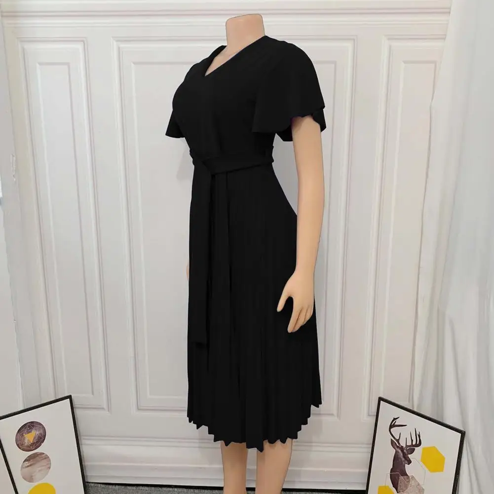 

Midi Dress Fashion Skin-Touching Plus Size Women Pure Color A-Line Midi Dress for Home Women Dress Holiday Dress