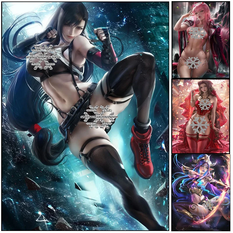 

Модное Трендовое черное кружевное нижнее белье в стиле игры, искусство, холст, постер для гостиной, спальни, семейная Настенная картина