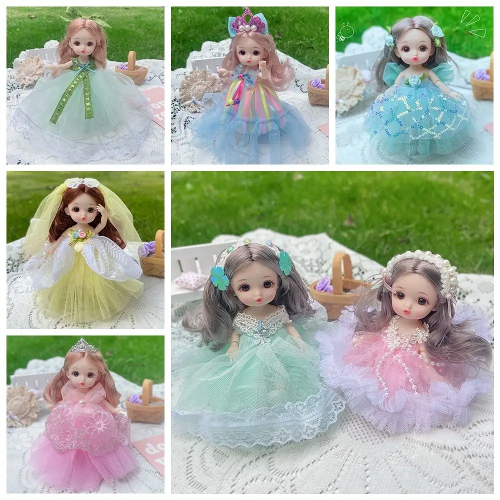 Фото 16 см, кукла принцессы BJD с большими глазами, 13 суставов, корейский макияж, 16 см, кукла Bjd, густые волосы, сладкие 13 подвижных суставов, мини-игрушка для девочек №3