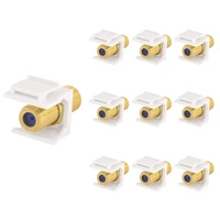 10 pack rg6 keystone jack insert coaxial cable connector f type rg6 keystone connectors for wall plate and patch panel