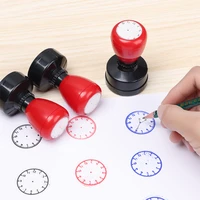 1pc learning recognition teacher teaching seal clock dial stamps primary school seal kids children toys school supplies