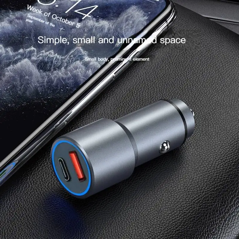 

Car charger super fast charging flash charging aluminum alloy pd20w cigarette lighter is suitable for all kinds of car charging
