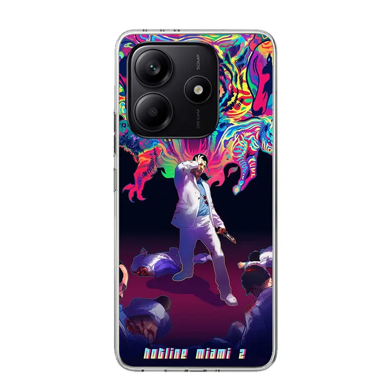Фото Чехол для телефона Game Hotline Miami для Xiaomi Redmi Note 15 14 14S 13 12S 12 11S 11 11T 11E Pro Plus 4G 5G Trend Fundas Redmi N №4