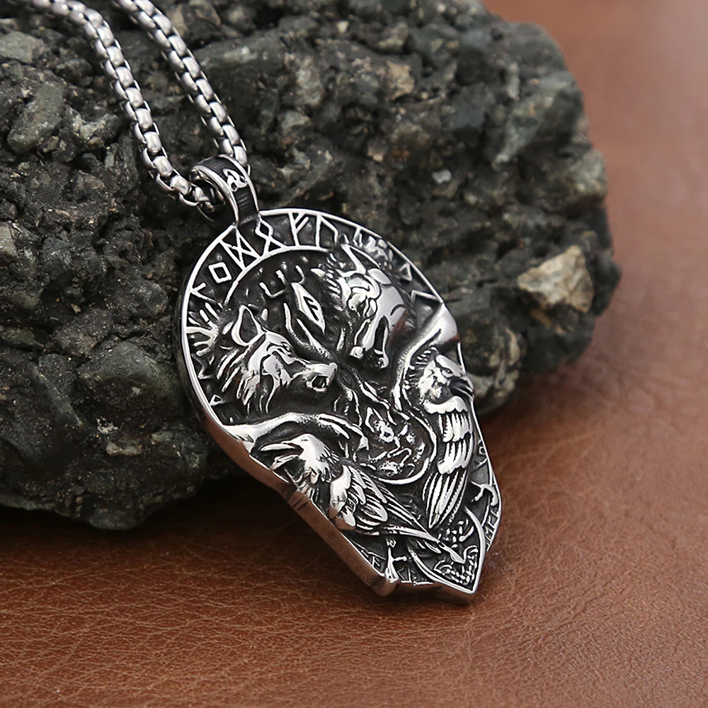 Модное винтажное ожерелье викингов с волком для мужчин и женщин подвеска из