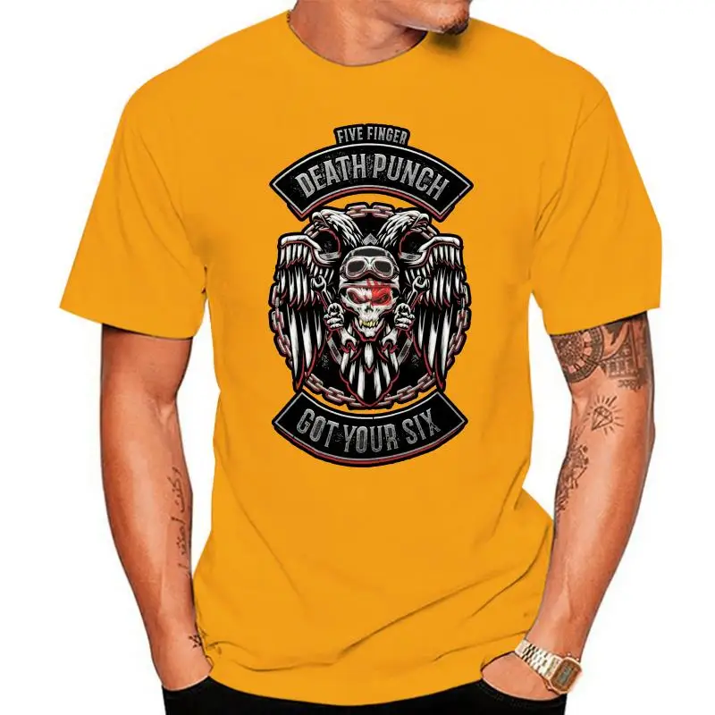 

Five Finger Death Punch Biker Badge Got Your Six Black Shirt New Official Gift Print T-shirtHip Hop Tee ShirtNEW ARRIVAL tees