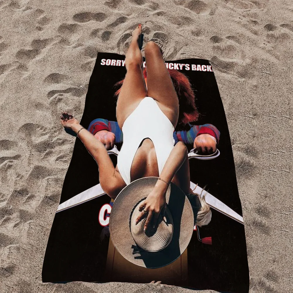 Классическое пляжное полотенце из микрофибры C-ChuckyS фильма ужасов впитывающее