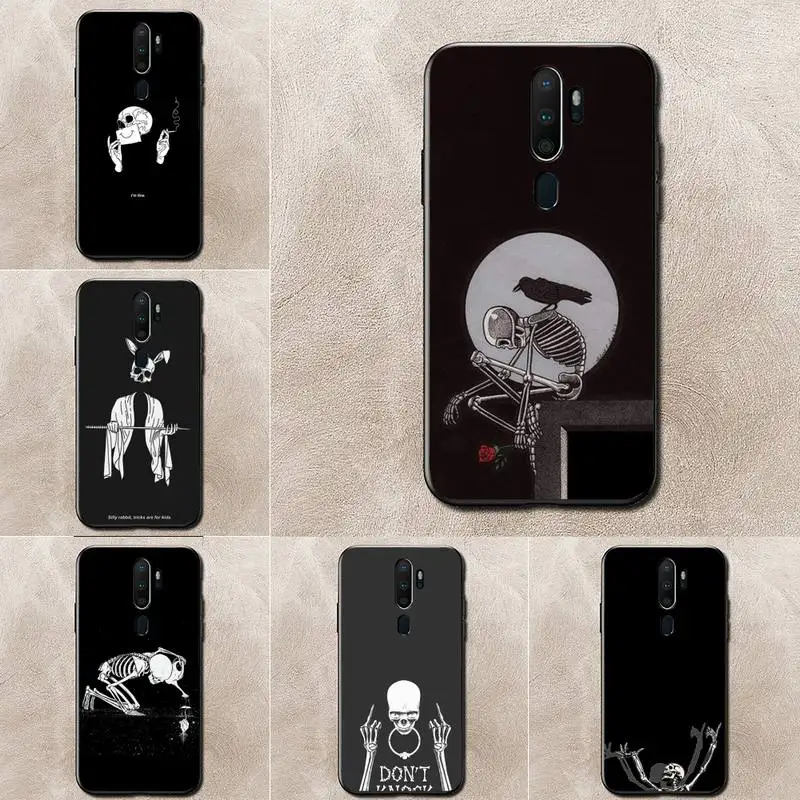 

Smile Skeleton Devil Phone Case For Redmi 9A 8A 6A Note 9 8 10 11S 8T Pro Max 9 K20 K30 K40 Pro PocoF3 Note11 5G Case