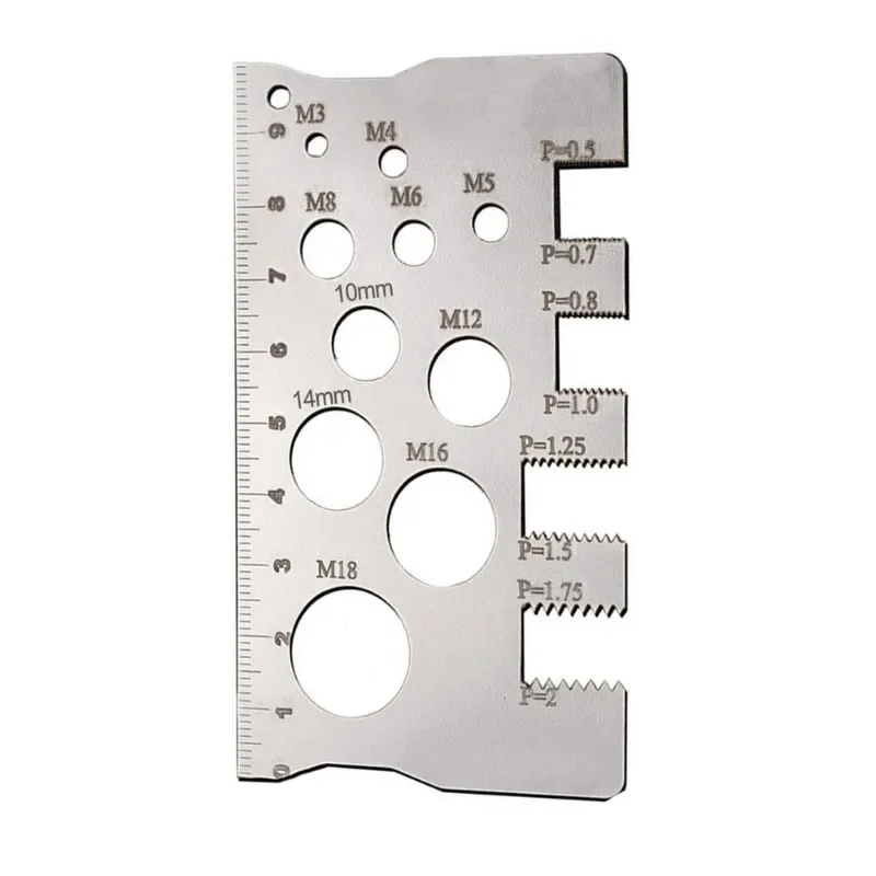 

1/3x инструмент для проверки резьбы, измерительная линейка, штангенциркуль из нержавеющей стали, метрический манометр, инструмент для измерения шага винта, болт, гайка