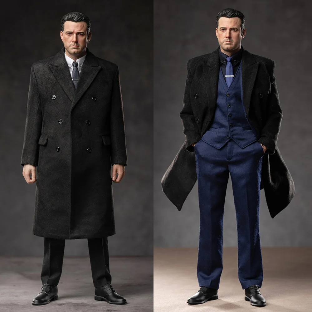 

TOPO TP006 1/6 Mr. Rich Ben Affleck Black Coat Western-style Suit Set Clothes Model Fit 12'' Male Soldier Action Figure Body