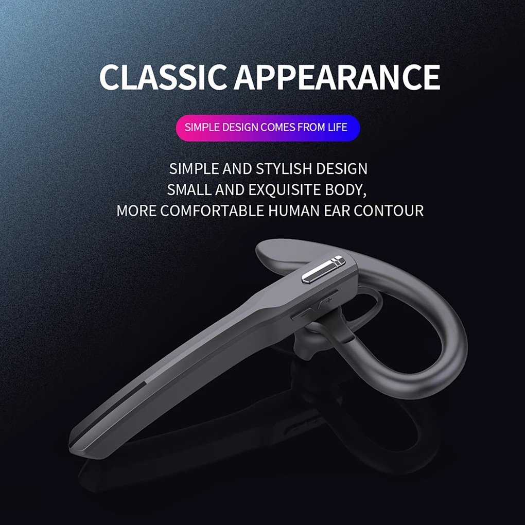 

Brand New Wireless Earphone Business Style Ear Hook Headphone Long Standby Time Bluetooth-compatible 5.0 Earbud