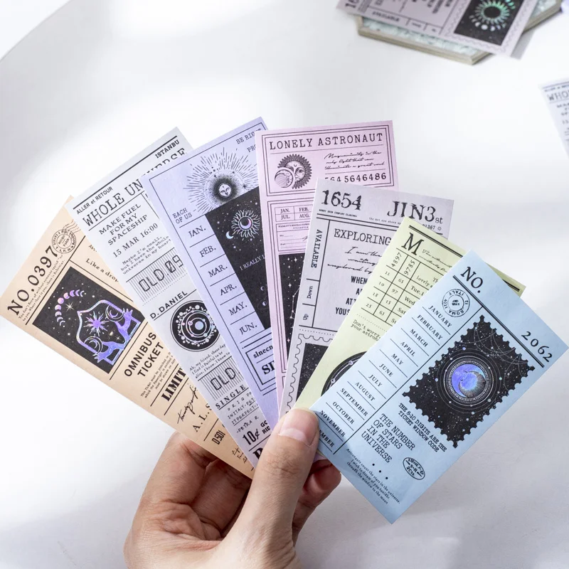 

50 шт., бумажная бумага для письма, сообщения, лазерное украшение, Литературная луна, коллаж, бумага для записей, 8 моделей