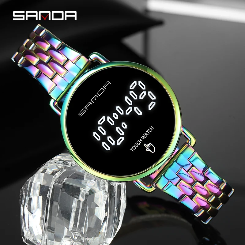 SANDA TJ8011 student Waterproof Watch Multi-function Single Touch Sport Electronic Watch Women's Watch Smart Watches for Women