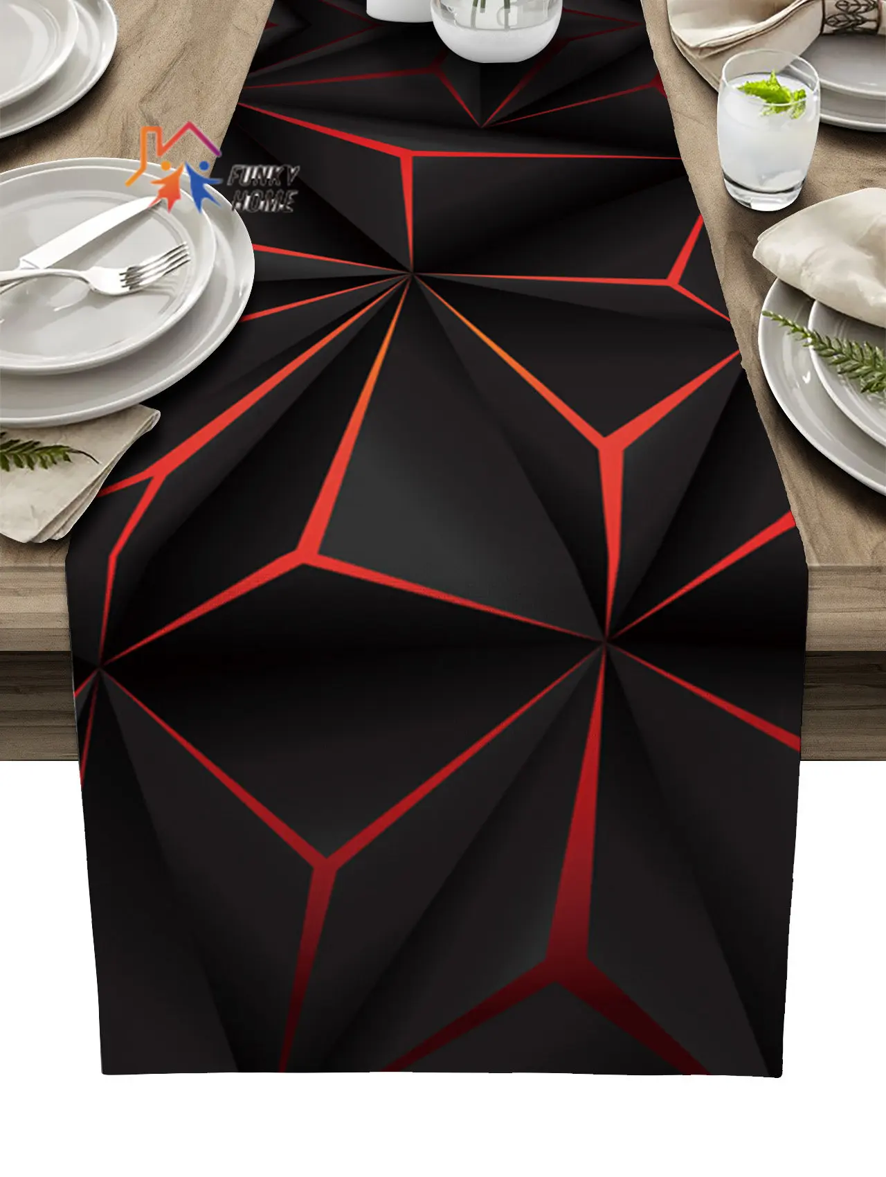 

Текстурная красная скатерть с линиями, Современная скатерть для свадебной вечеринки, Рождественский обеденный стол, декоративная подстилк...