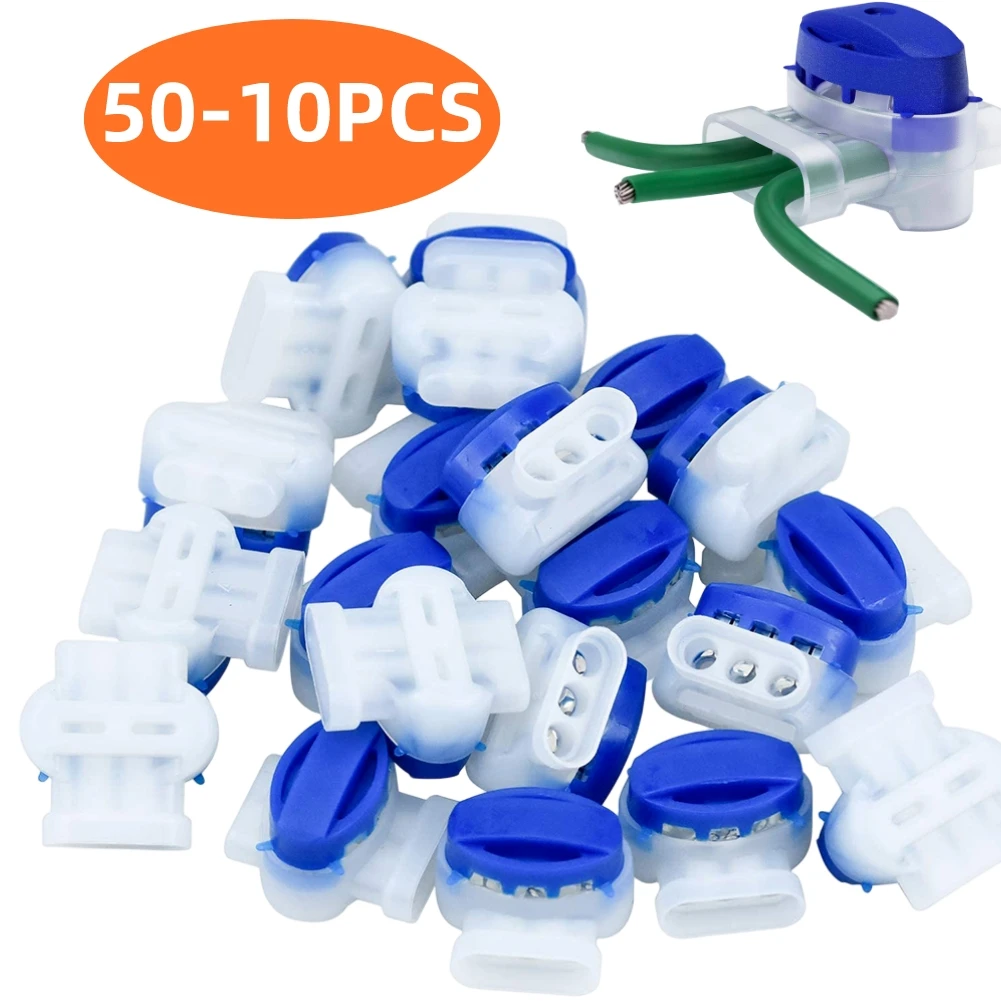 

50-10 шт. многофункциональные кабельные зажимы, соединительные зажимы, 3-контактные электрические разъемы IDC 314, соединители для проводов, разъемы для роботизированной газонокосилки