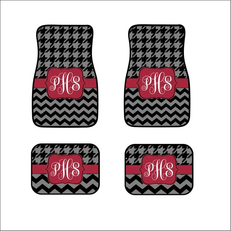 

Monogram Alabama Crimson Car Floor Mats Front & Rear Car Mats Custom Car Mats Personalized Car Gift Black Gray Chevrons Houndsto