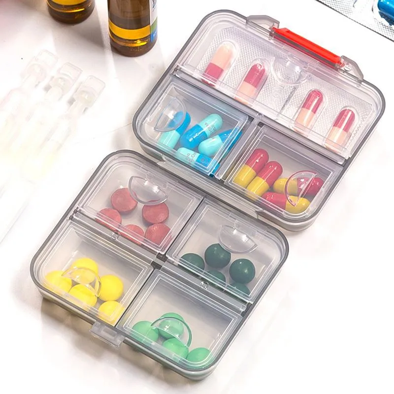 

Portable Seven Squares A Week Carry On Packing Pill Box Small Item Storage Box Gray Home Garden Organization