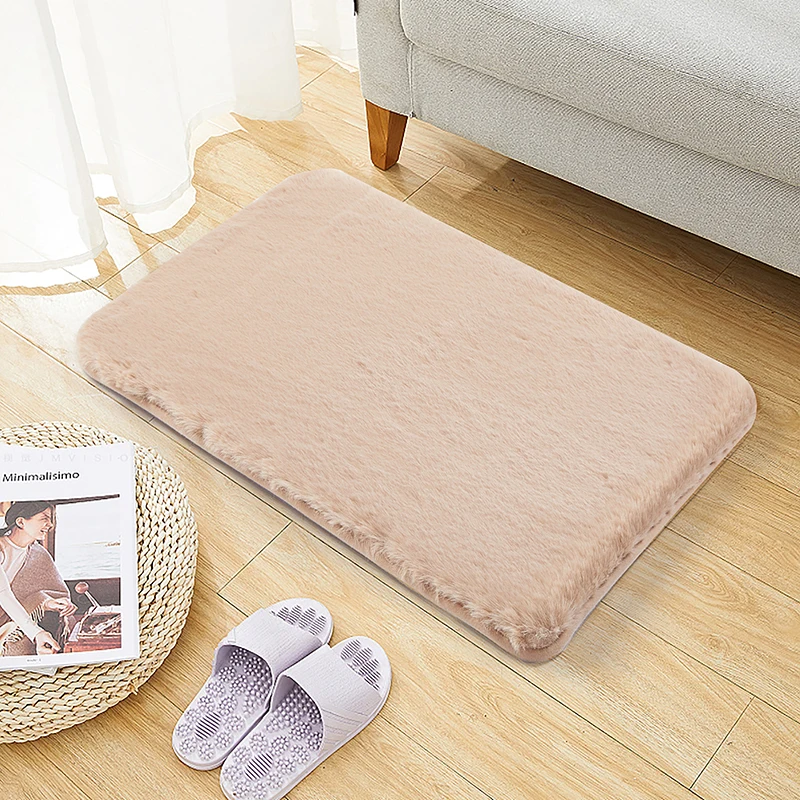 

Imitation Rabbit Fur Carpet Fluffy Children's Bedroom Rug Modern Living Room Coffee Table Foot Mat Plush Bay Window Sofa Cushion