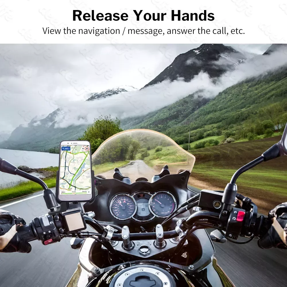 

NEW2023 Motorcycle Holder for Moto Motorbike Mirror Mobile Stand Support USB Charger Wireless Charging Cellphone Mount