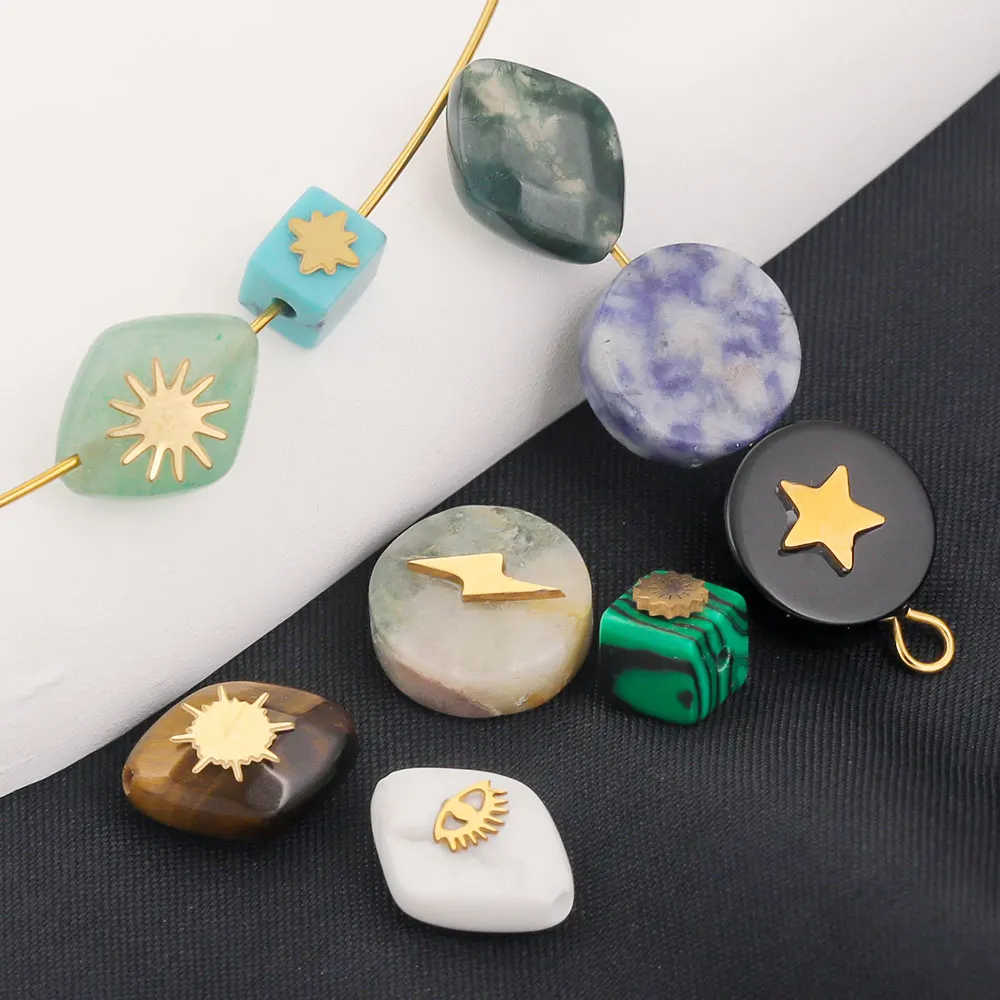 5 шт. нержавеющая сталь натуральный камень геометрическая звезда крест свободные