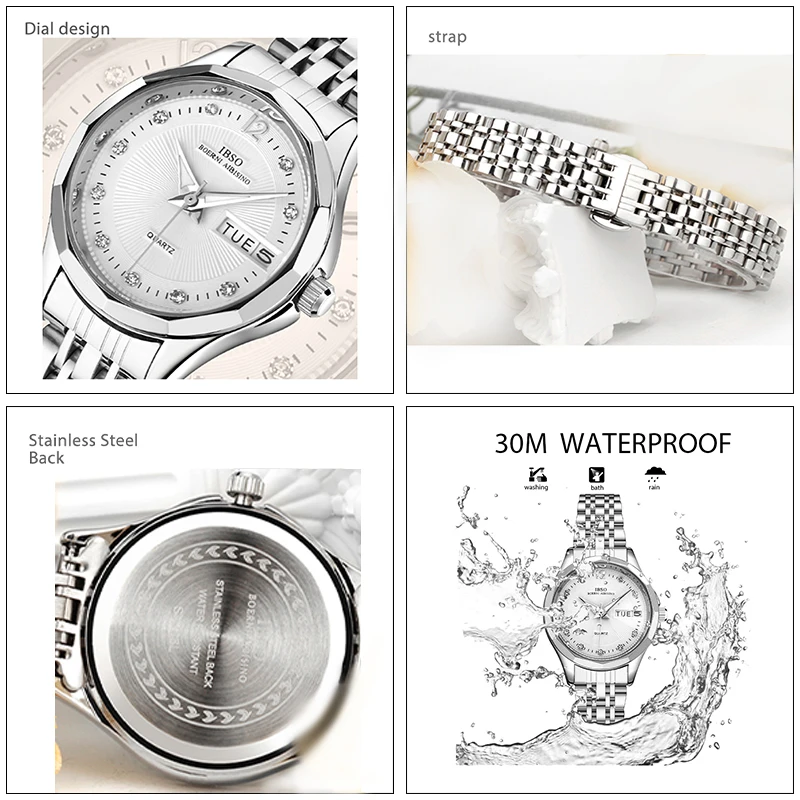 Luxury Brand Ladies Wristwatches Top Silver Steel Designer Quartz Wrist Clock Female Original Waterproof Elegant Watches Women