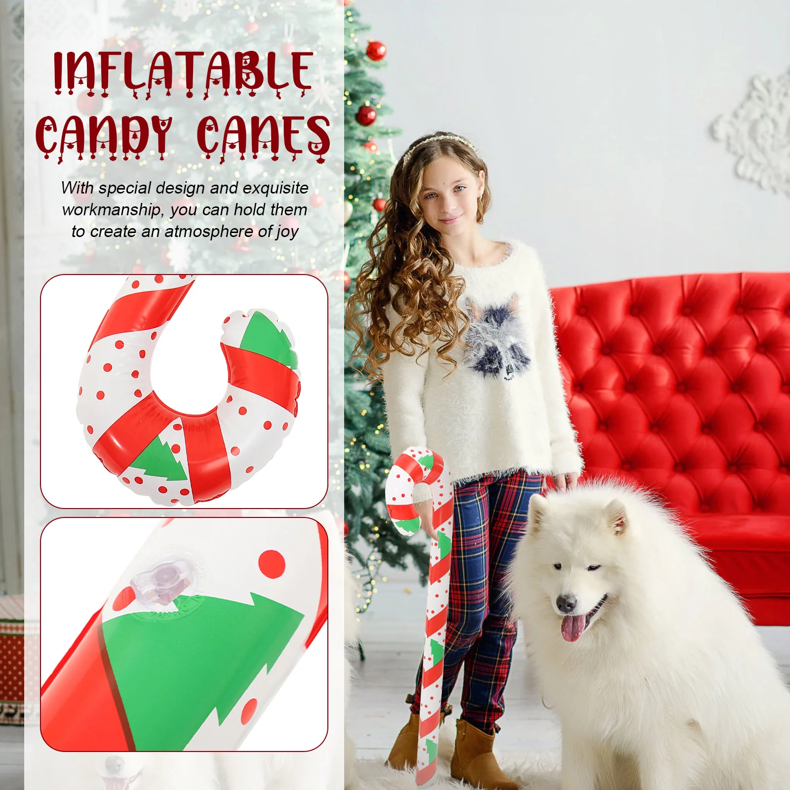 4 шт. рождественская трость для пожилых людей ПВХ трости конфет украшения