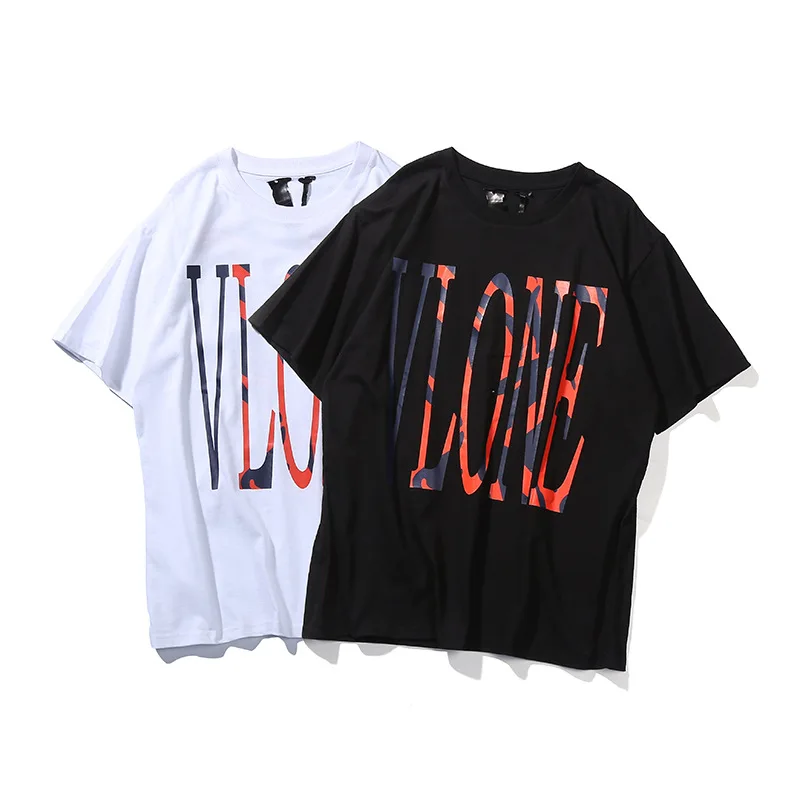 

Футболка VLONE Мужская/женская из натурального хлопка, брендовая уличная одежда в стиле Харадзюку, рубашка в стиле хип-хоп с короткими рукавам...