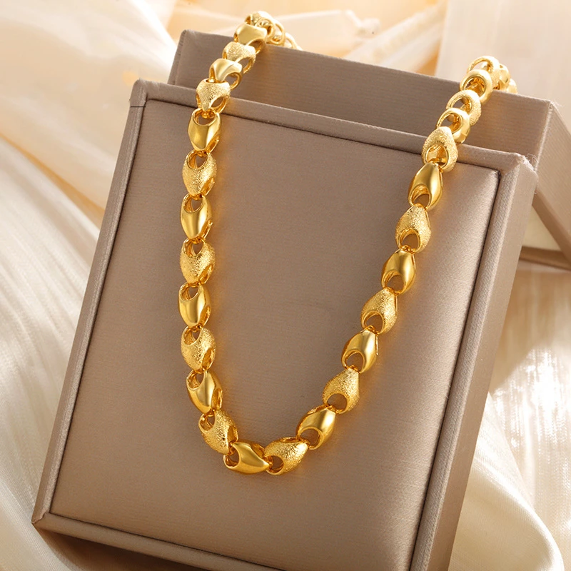 Цепочка на шею из бисера и золота 9999 цвет в ассортименте