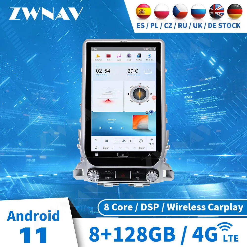 

Qualcomm 665 128G Tesla Screen For TOYOTA LAND CRUISER LC200 2016-2019 Android 11 Car Multimedia Player Audio Radio Stereo Unit