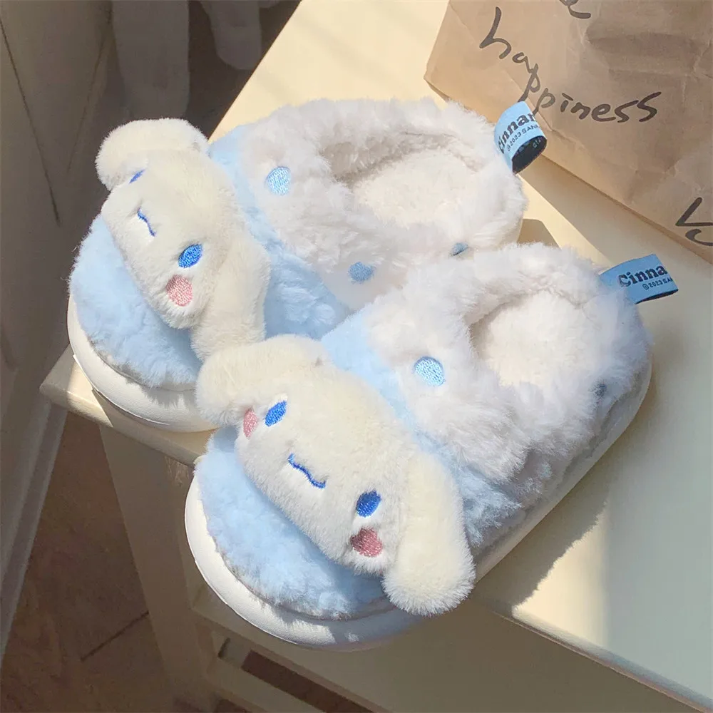 Kawaii Cinnamoroll HellosKitty плюшевые тапочки женские осенне-зимние хлопковые для родителей