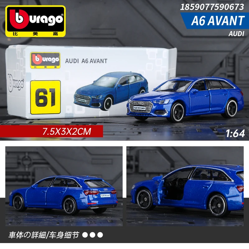 

Bburago 1:64 AUDI A6 AVANT Миниатюрная модель автомобиля из сплава, литый под давлением автомобиль, копия коллекционной Игрушки для мальчиков, подарки