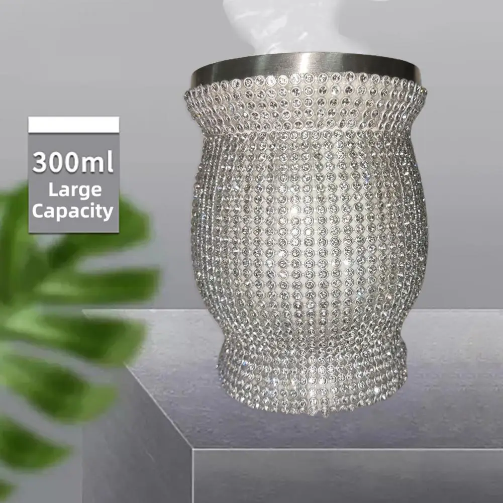 

300ml Shiny Convenient Rhinestone Water Bottle 304 Stainless Steel Stunning Fashion Rhinestone Water Jug for Outdoor