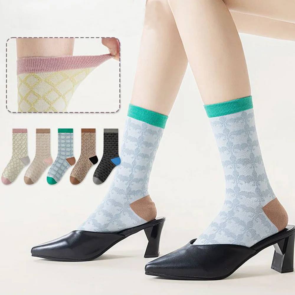 Носки женские в японском стиле модные элегантные милые домашние с цветами