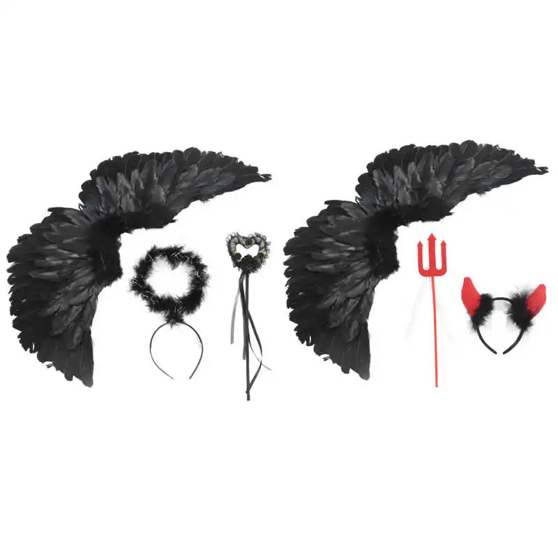 Набор из 3 предметов для Хэллоуина дьявол Крыло ангела демон аксессуары косплея
