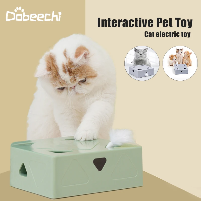 

Smart Cat Toys Interactive Electric Funny Cat Magic Box Crazy Game Cat Feather Toy Cat Catch Mouse Indoor Playing Pet Supplies