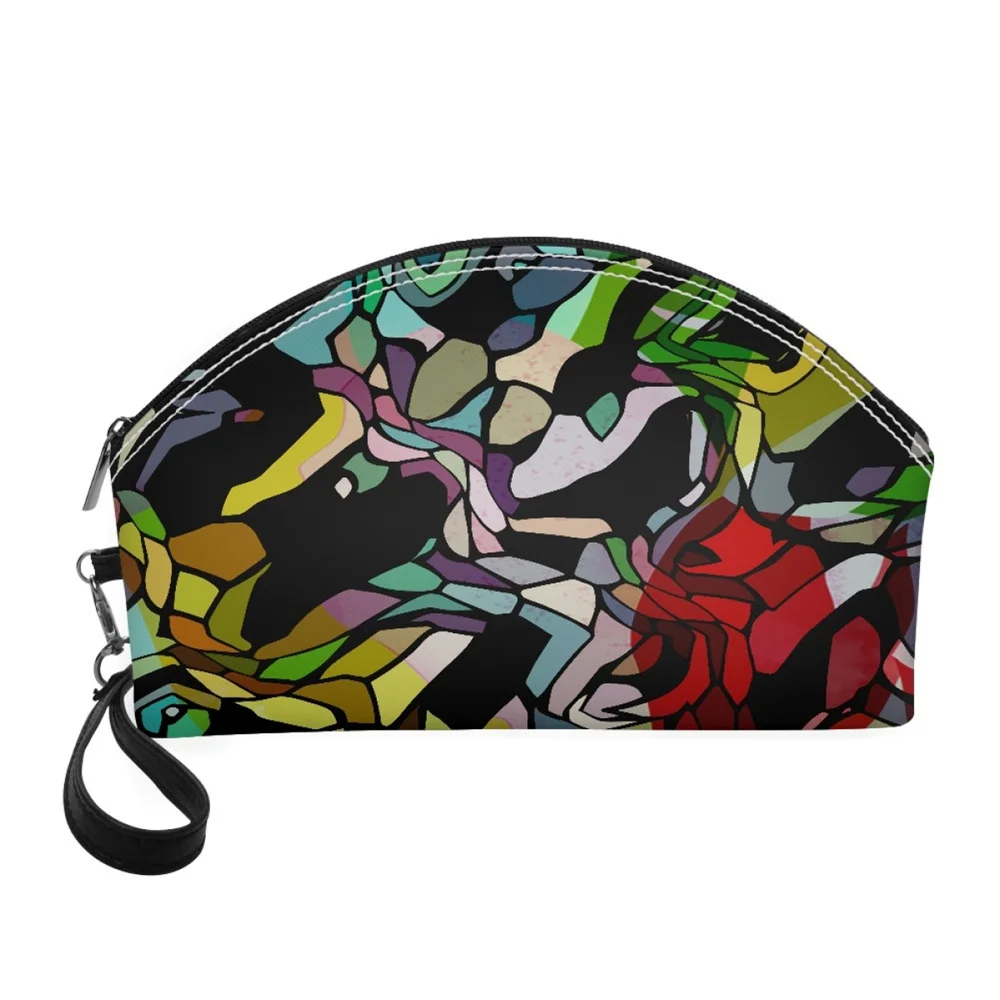 

Портативный набор для макияжа для учеников, женские несессеры, дорожная изогнутая косметика, туалетные принадлежности, граффити, искусство, геометрический дизайн на заказ