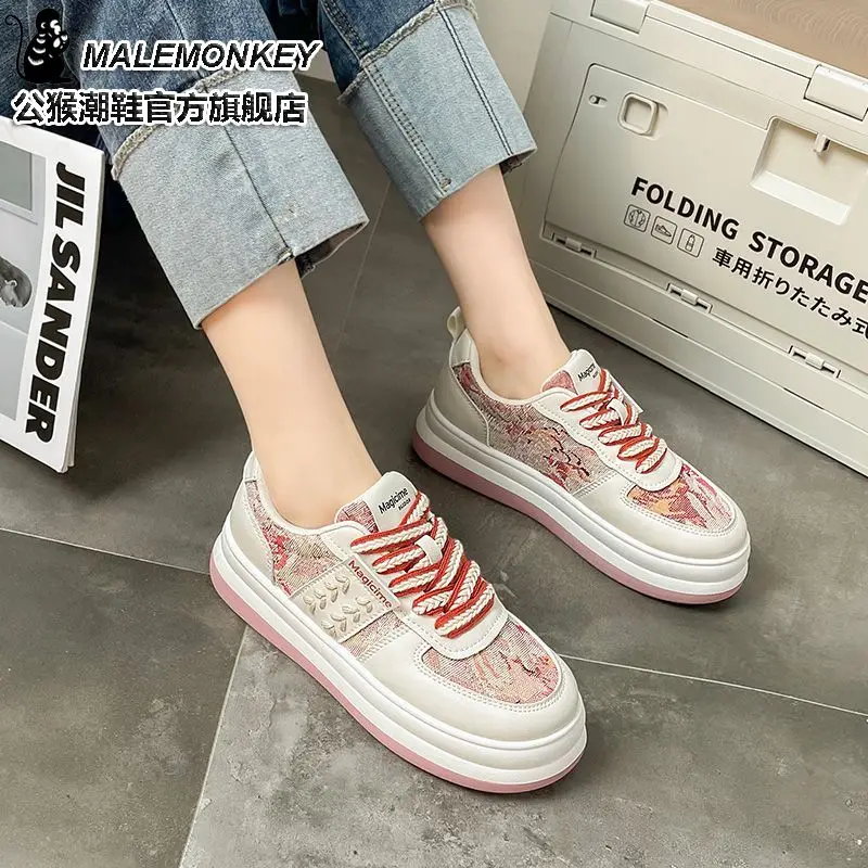 2023 new spring thick sole board shoes casual sports shoes women's shoes