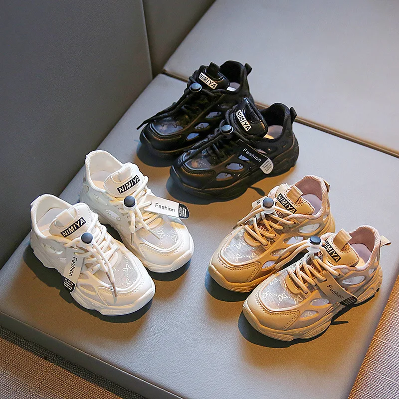 

2022 New Children's Sneakers Mesh Breathable Boys Running Shoes Girls Versatile Casual Dad Shoes