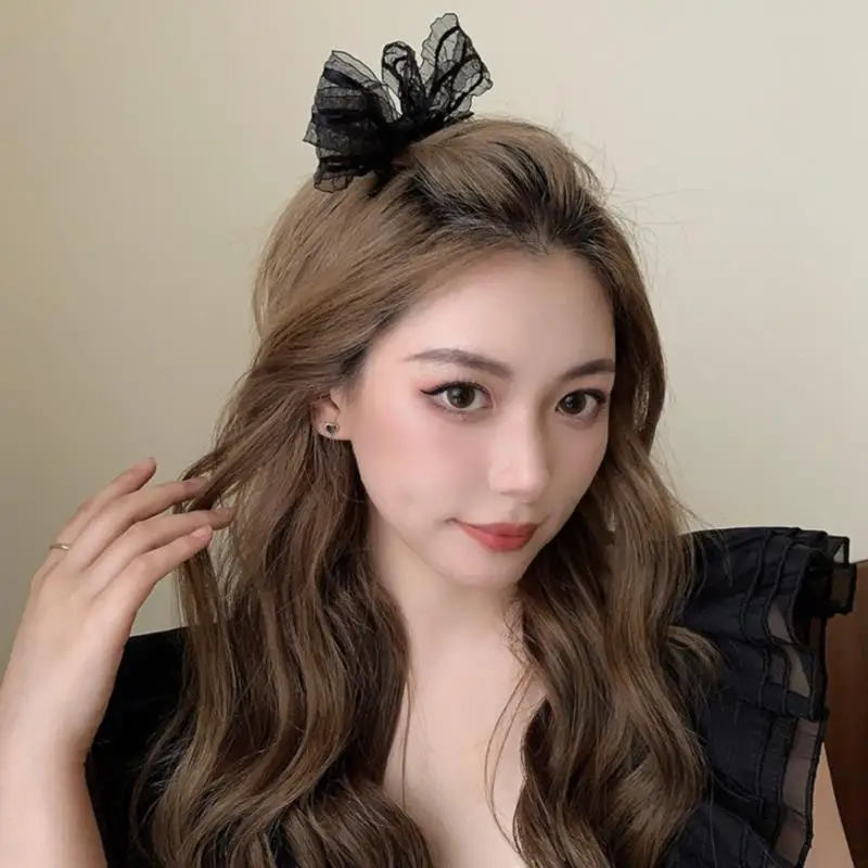 

Black Beige Ribbon Hair Bows Clips Vintage Bowknot Side Hairpin Cute Girls Barrettes Headdress Hair Accessories for Women