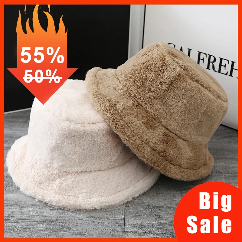 

Fashion New Women Bucket Hat Vintage Spring Leopard Plush Panama Cap For Women Visor Soft Female Fisherman Sun Hats